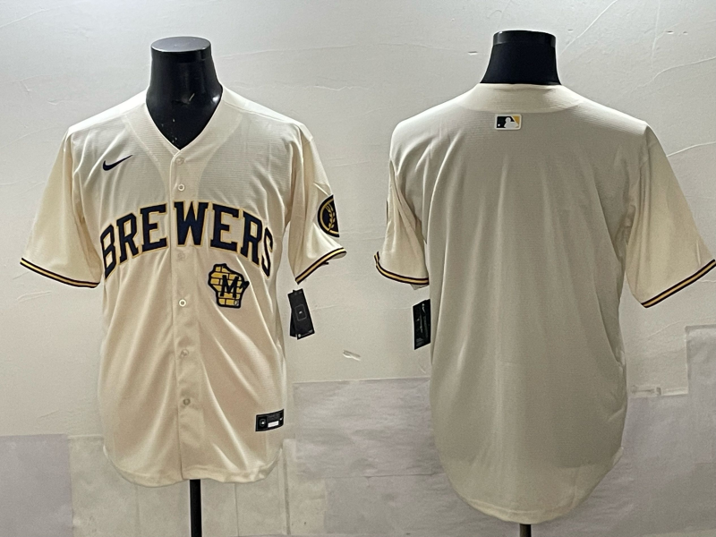 Men Milwaukee Brewers blank cream Nike MLB 2025 Jersey 004